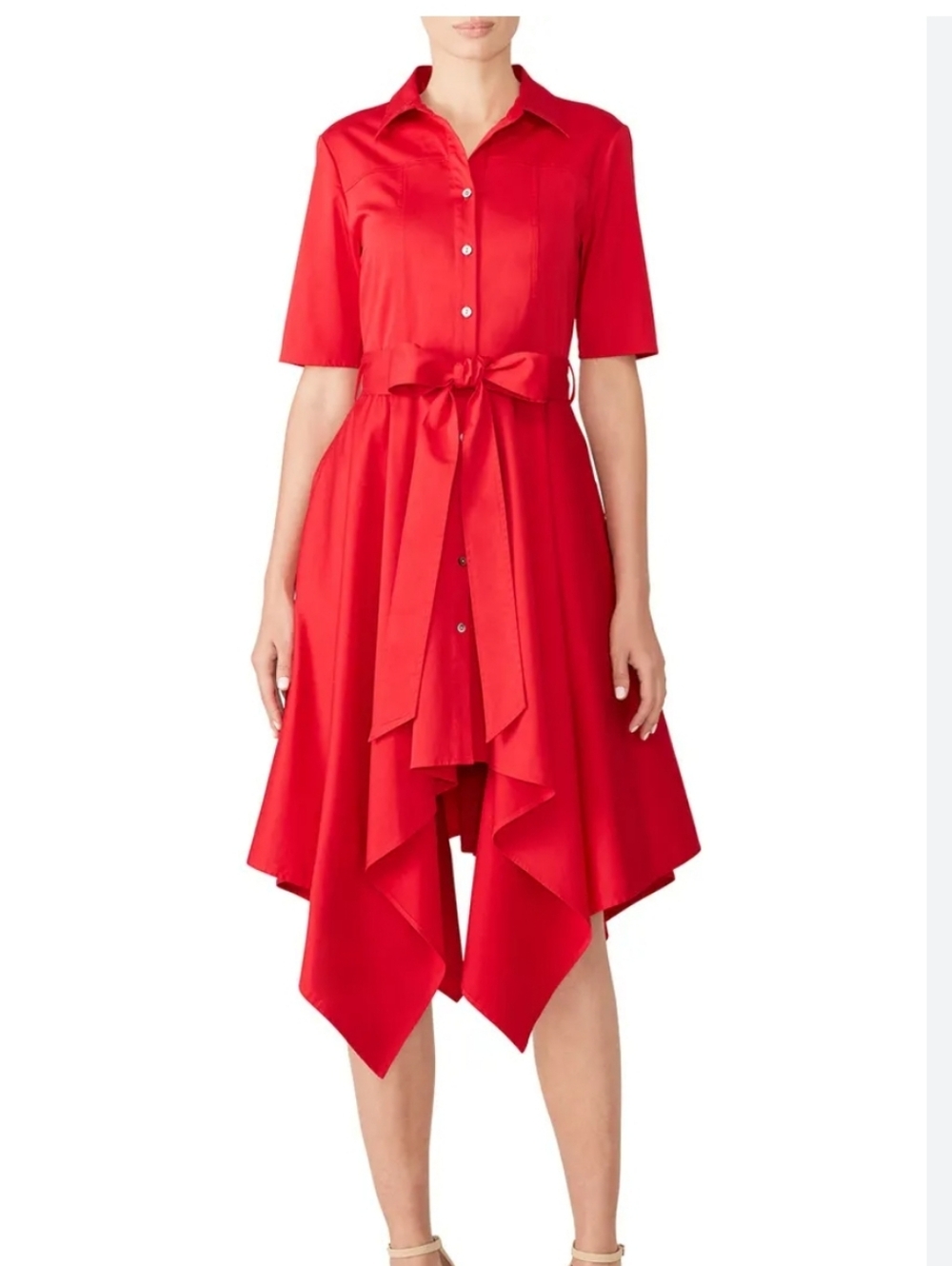 Badgley Mischka Collared Button Down Midi Dress Size 10